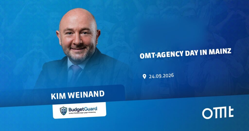 Kim Weinand von BudgetGuard beim OMT-Agency Day 2026 in Mainz